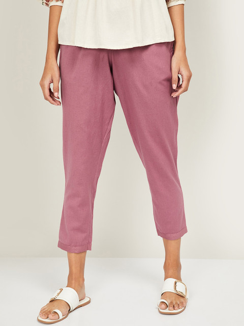 

Melange by Lifestyle Women Pink Regular Fit Solid Regular Trousers