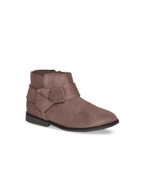 

The Childrens Place Girls Brown Mid-Top PU Flat Boots