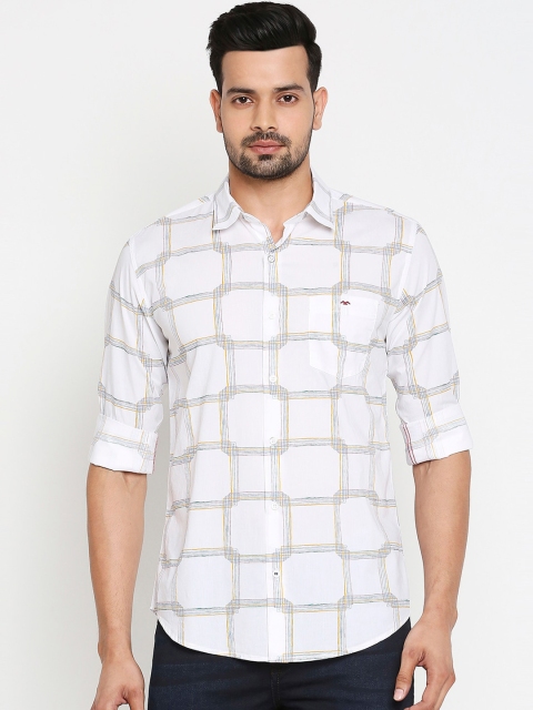 

Mufti Men Off-White Slim Fit Checked Casual Shirt