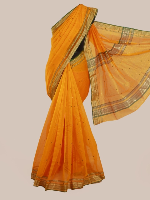 

Pothys Mustard Pure Silk Woven Design Kanjeevaram Handloom Saree