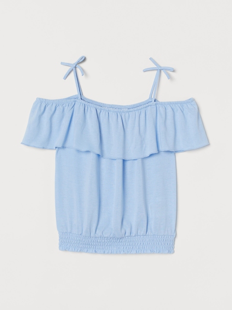 

H&M Girls Pastel Blue Cold Shoulder Top