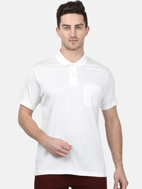 

Monte Carlo Men White Solid Polo Collar T-shirt