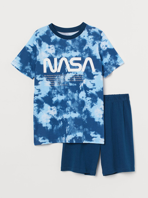 

H&M Boys Blue & White Cotton Jersey Pyjamas