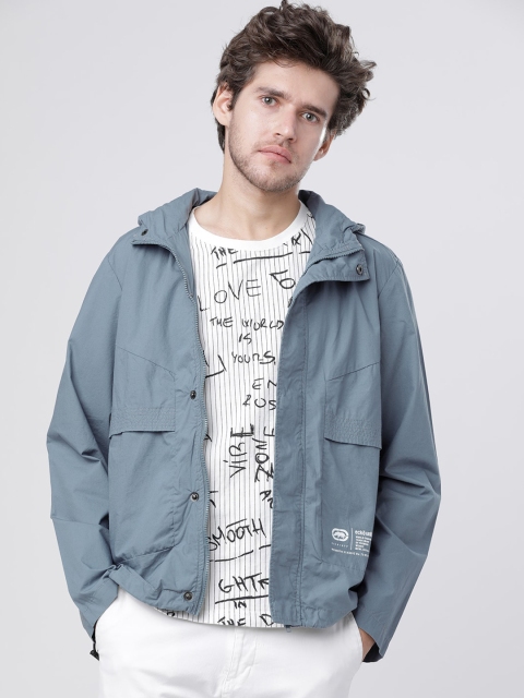 

Ecko Unltd Men Blue Solid Lightweight Sporty Jacket
