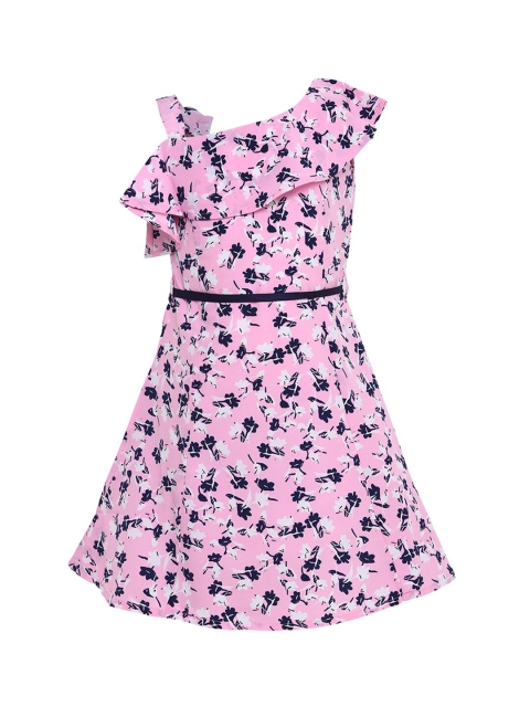 

Aarika Girls Pink Printed A-Line Dress