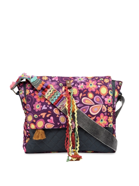 

The House of Tara Purple Printed Sling Bag