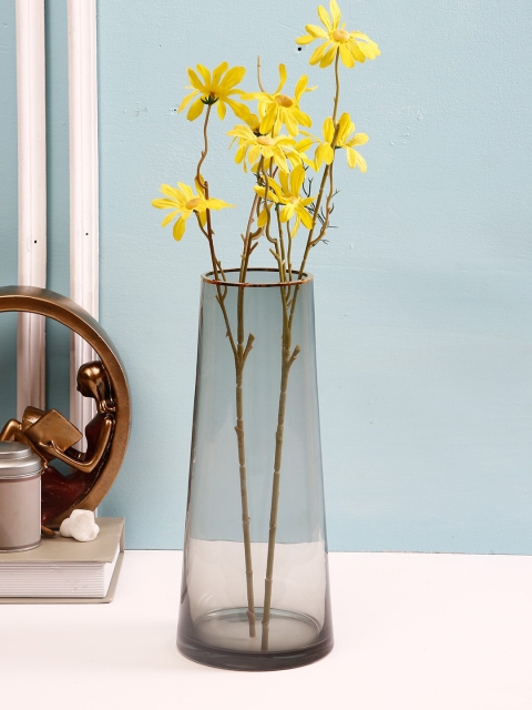 

TAYHAA Grey Glass Handcrafted Flower Vase