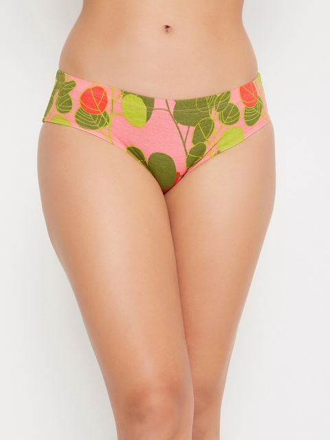 

Clovia Women Pink & Green Floral Printed Hipster Briefs PN3227I22S