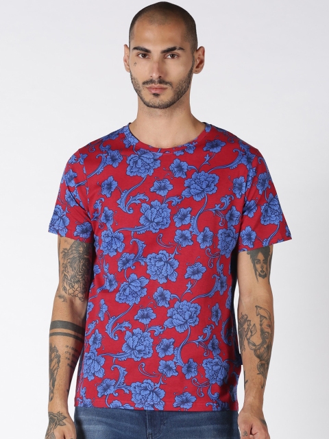 

Blue Saint Men Red Printed Round Neck T-shirt