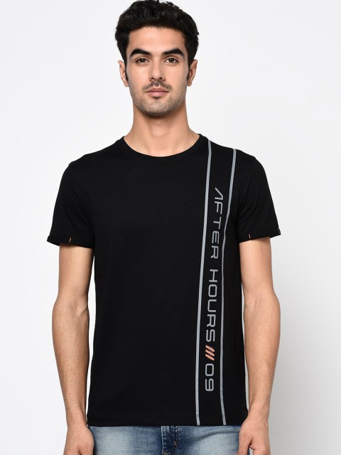 

Octave Men Black Printed Round Neck T-shirt