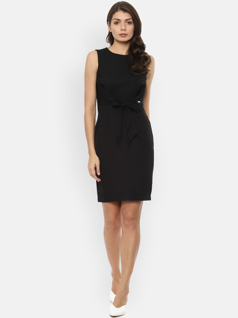 

Van Heusen Woman Women Black Solid Sheath Dress