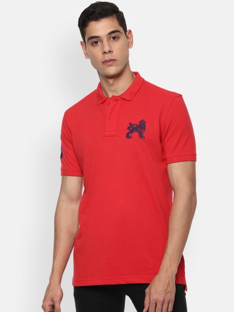

Van Heusen Sport Men Red Solid Polo Collar T-shirt