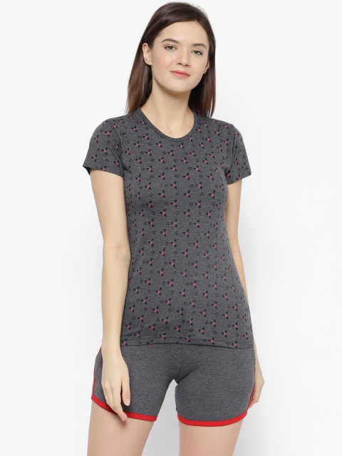 

VIMAL JONNEY Women Grey & Pink Printed Night Suit