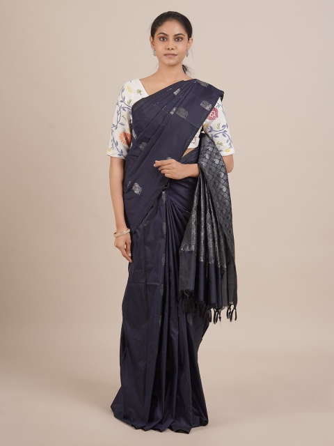 

Pothys Navy Blue Woven Design Art Silk Saree