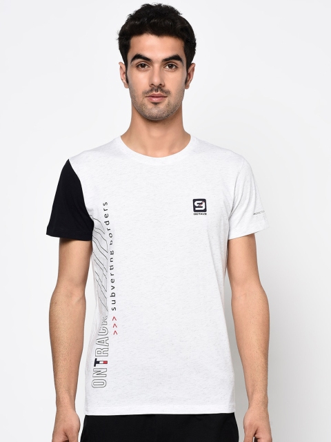 

Octave Men White Solid Round Neck T-shirt