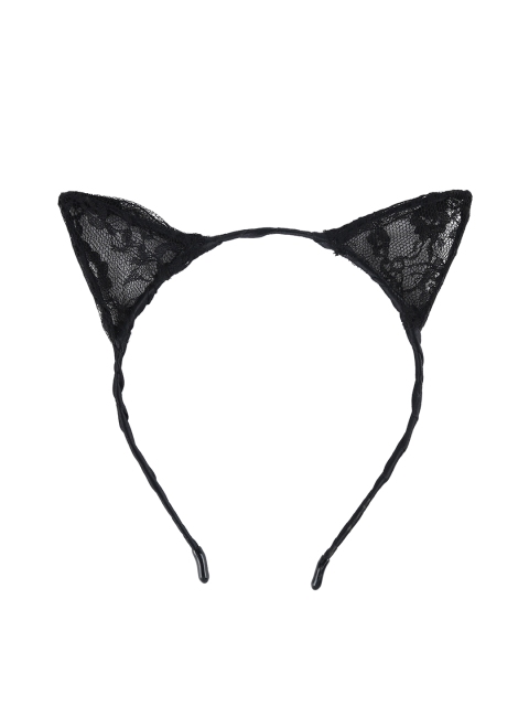 

Bigsmall Women Black Cat Ears Knitted Head Band