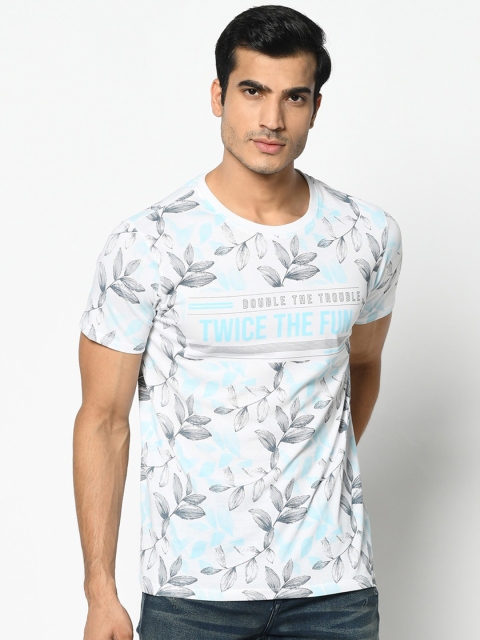 

Blackberrys Men White Printed Round Neck T-shirt