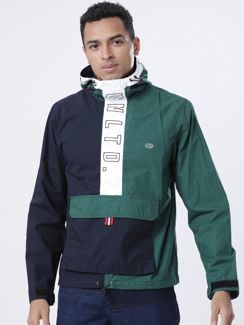 

Ecko Unltd Men Navy Blue Colourblocked Lightweight Sporty Jacket