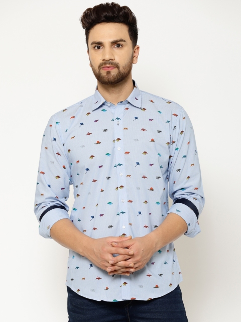 

EPPE Men Blue Slim Fit Printed Cotton Casual Shirt