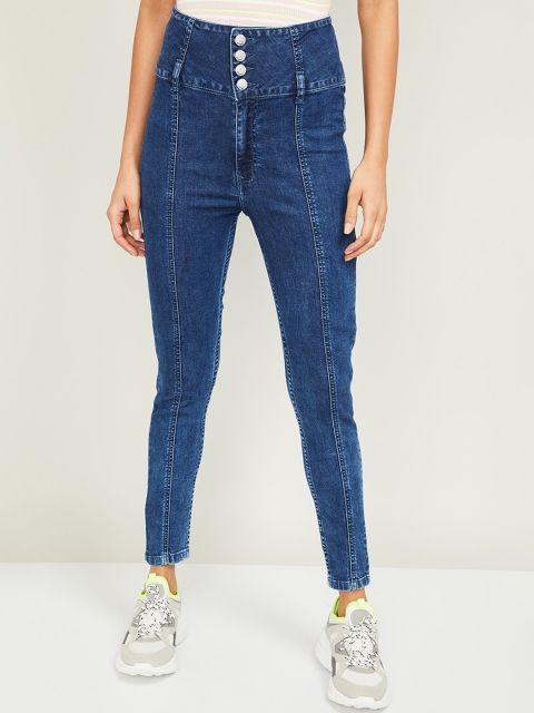 

Ginger by Lifestyle Women Blue Skinny Fit High-Rise Clean Look Jeans