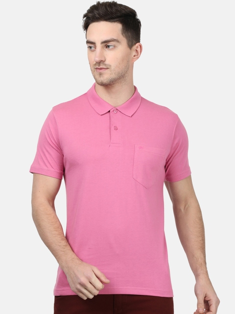 

Monte Carlo Men Pink Solid Polo Collar T-shirt