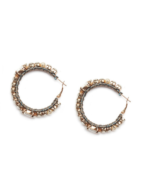 

Foxy Sperks White Circular Hoop Earrings