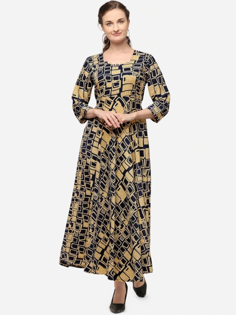 

VENISA Women Black Printed Maxi Dress