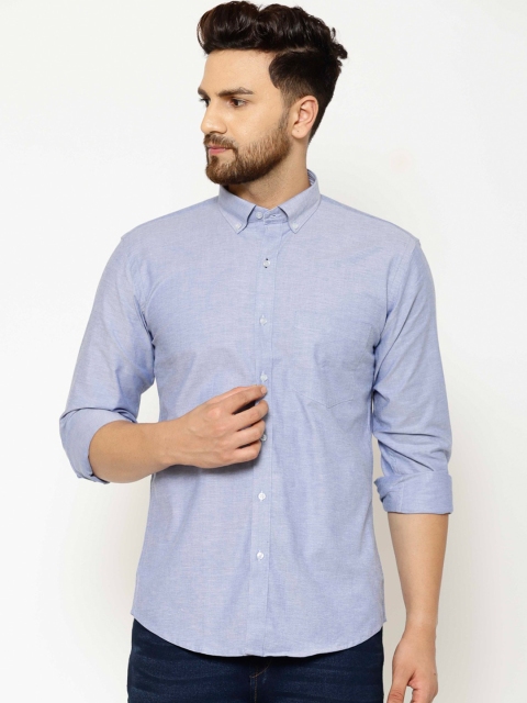 

EPPE Men Blue Slim Fit Solid Casual Shirt
