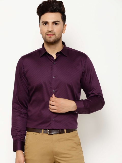 

EPPE Men Purple Slim Fit Self Design Cotton Formal Shirt