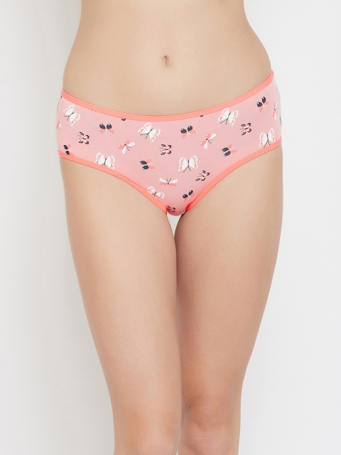

Clovia Women Pink & Black Butterfly Printed Hipster Briefs PN2679V22
