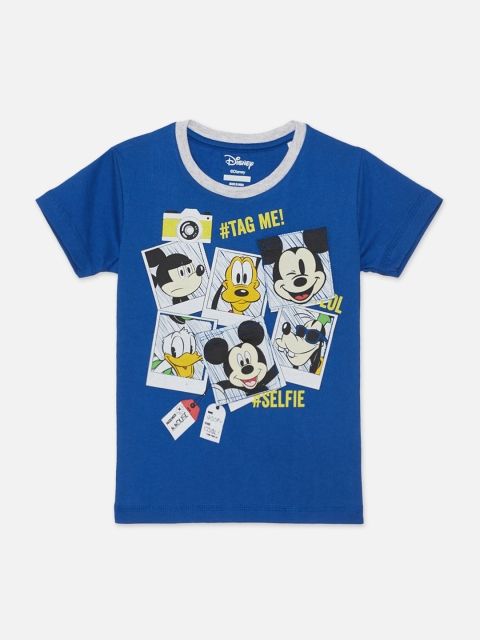 

Kids Ville Mickey & Friends Featured Boys Blue Printed Round Neck T-shirt