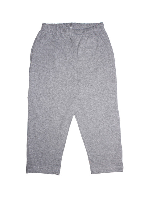 

KiddoPanti Boys Grey Melange Solid Pure Cotton Lounge Pants