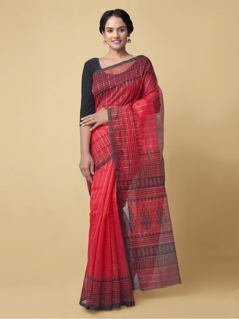 

Unnati Silks Red Net Printed Patola Saree