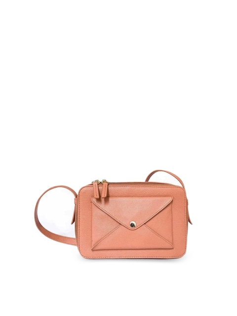 

NAPPADORI Quad 02 Salmon Leather Sling Bag for Women, Peach