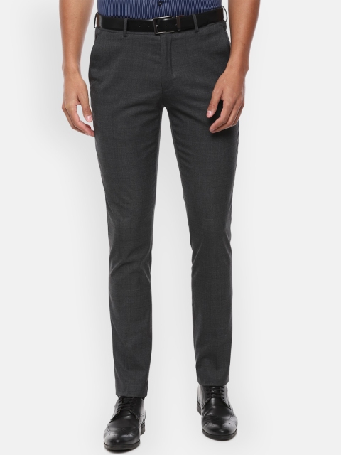 

Louis Philippe Men Grey Slim Fit Solid Formal Trousers