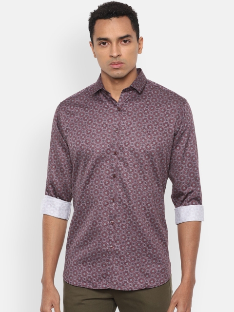 

V Dot Men Purple Slim Fit Printed Casual Shirt