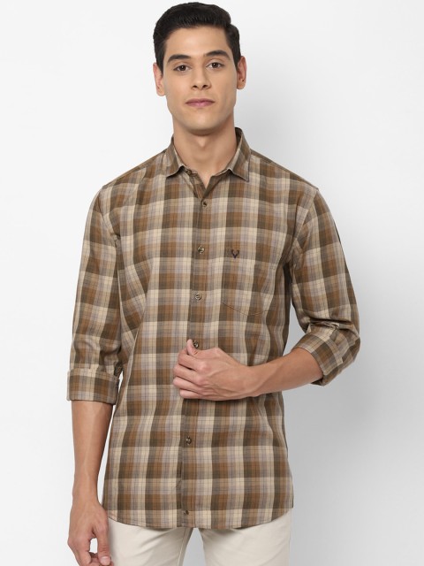 

Allen Solly Men Brown Slim Fit Checked Casual Shirt