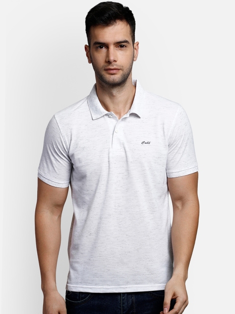 

COBB Men White Solid Polo Collar T-shirt