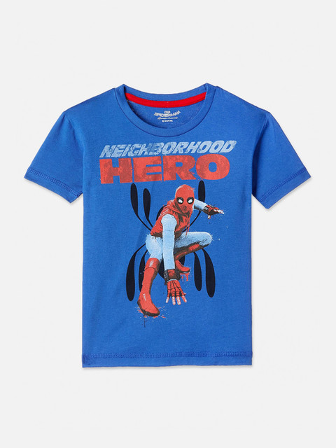 

Kids Ville Boys Blue Printed Round Neck T-shirt