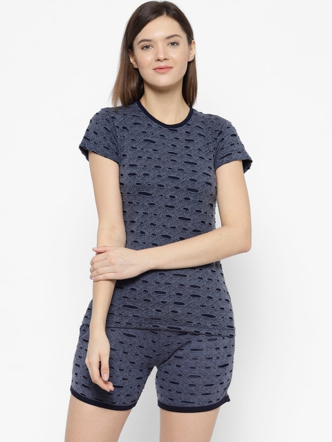 

VIMAL JONNEY Women Blue Solid Night suit