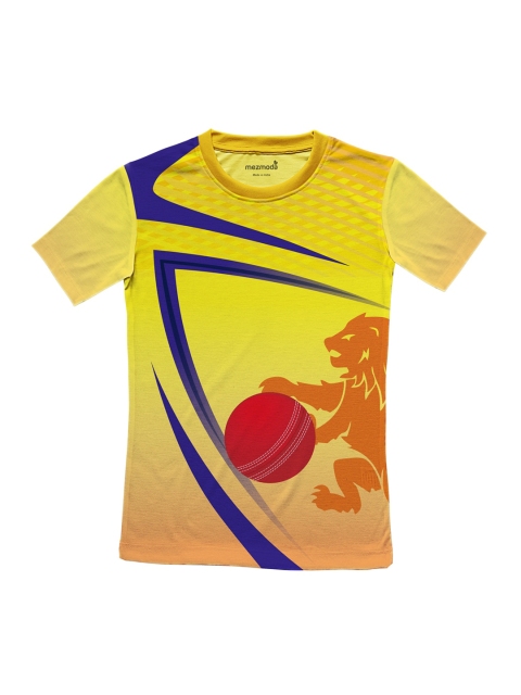 

mezmoda Boys Yellow Printed Round Neck T-shirt