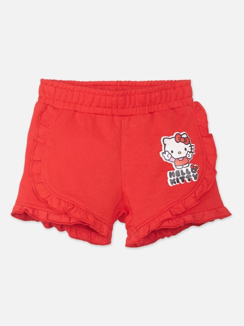 

Kids Ville Girls Red Hello Kitty Printed Regular Fit Cotton Shorts
