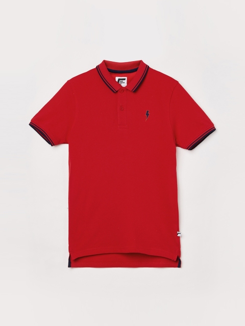 

Fame Forever by Lifestyle Boys Red Solid Polo Collar T-shirt