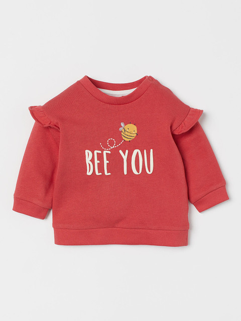 

H&M Girls Red & White Sweatshirt