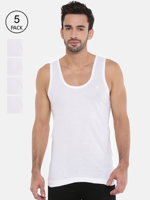 

Chennis Men Pack Of 5 White Solid Innerwear Vests VSRN 001