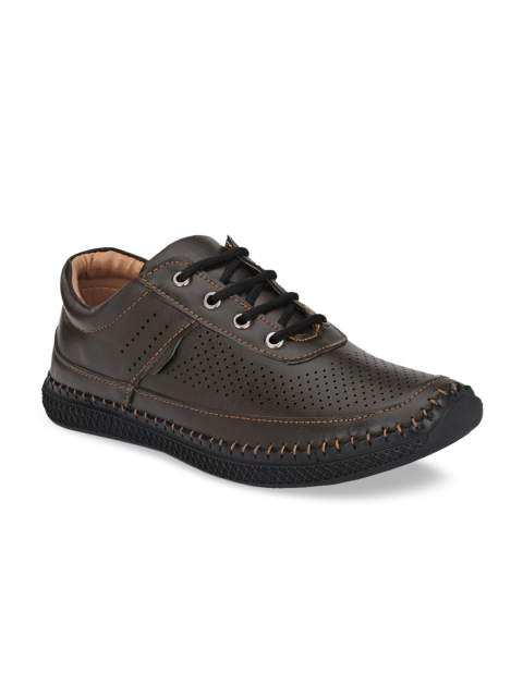 

Mactree Men Coffee Brown Perforated Sneakers