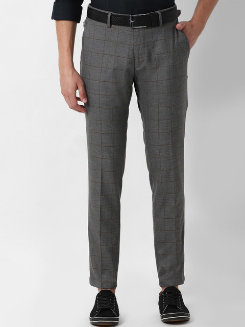 

Louis Philippe Sport Men Grey Slim Fit Checked Regular Trousers