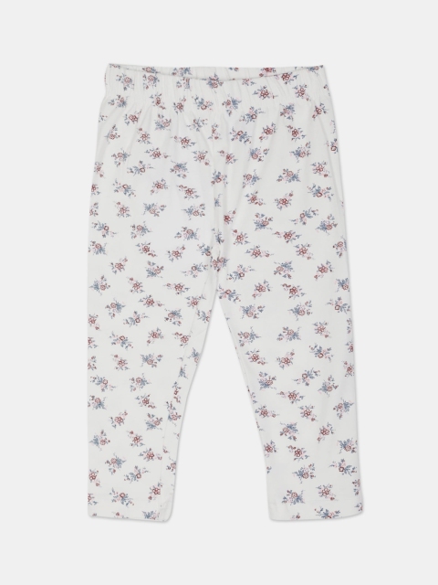 

Donuts Infant Girls White & Brown Printed Ankle-Length Leggings