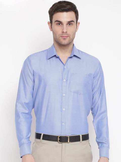 

GHPC Men Blue Regular Fit Solid Formal Shirt