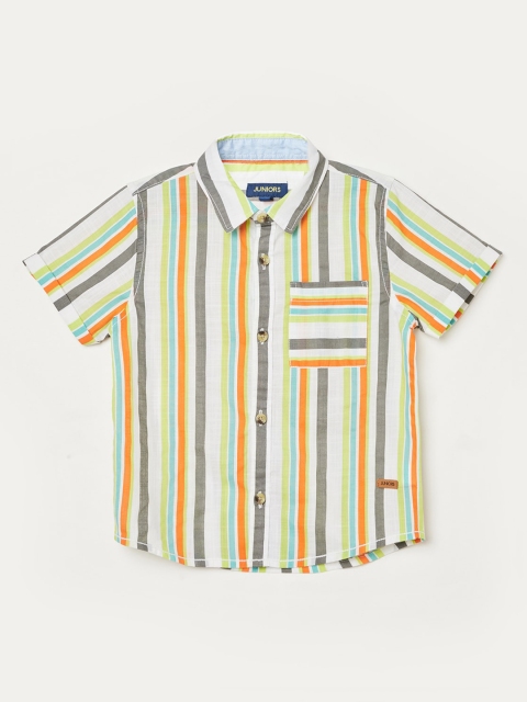 

Juniors by Lifestyle Boys Multicoloured Regular Fit Striped Casual Shirt, Multi